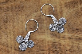 Aztec Earrings, Silver Dangly Earrings, Ancient Mexico Jewelry, Gift for Her - £15.02 GBP