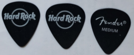 3 HARD ROCK 2009 Fender Guitar Picks, Medium, Black, new - £7.86 GBP