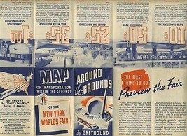 Greyhound New York World&#39;s Fair Around the Grounds Transporation Map 1939 - £17.02 GBP