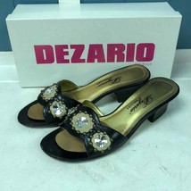 Dezario diamond &amp; studded Women&#39;s heel Slide Sandals Made in USA Size 8 - $43.76
