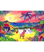 Hand Signed  Rita Van Gorder - &quot;Wash Day&quot; Caribbean Art Giclee Framed Print - $3,630.88 MXN