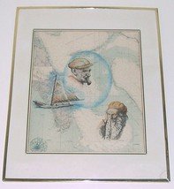 Hand signed S.S.K Murr lithographic art print bahamas caribbean sea naut... - $386.03