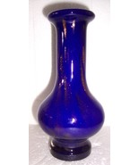 Handblown Cobalt Blue Glass Vase With Gold Dust Sparkle - $74.64