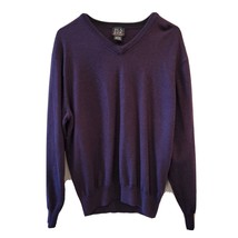 Jos A Bank Collection Pullover 100% Italian Wool Purple V Neck Sweater L - £18.23 GBP