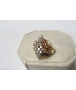 14k Yellow Gold Diamond Cluster Ladies Sz 4.5 Ring .95 tcw Waterfall 4.1... - $5,701.86 MXN