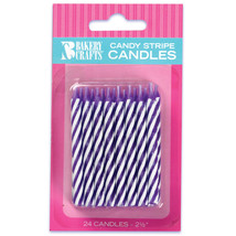 Oasis Supply Candy Stripe Birthday Candles, 2.5-Inch, Purple (Packaging ... - £23.72 GBP