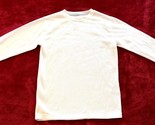 Boys SOLID WHITE WAFFLE KNIT Top Ribbed Long Sleeve Cuffs SIZE M 8 Faded... - $10.84