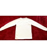 Boys SOLID WHITE WAFFLE KNIT Top Ribbed Long Sleeve Cuffs SIZE M 8 Faded... - £8.65 GBP