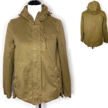 ZARA Women&#39;s Hooded Coat Green Zipper Pockets Puffy Jacket Outerwear Siz... - $20.79