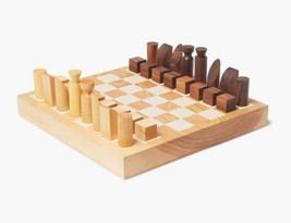 FOLK Handcrafted Luxury Wooden Chess Set Game Walnut Sycamore Sculpture $560 New - £396.90 GBP