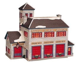 Lemax Jukebox Junction Reedville Fire Station  Porcelain Lighted House #... - £37.85 GBP