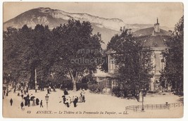 FRANCE ANNECY Le Theatre et la Prommenade du Paquier c1910s vintage post... - £3.53 GBP
