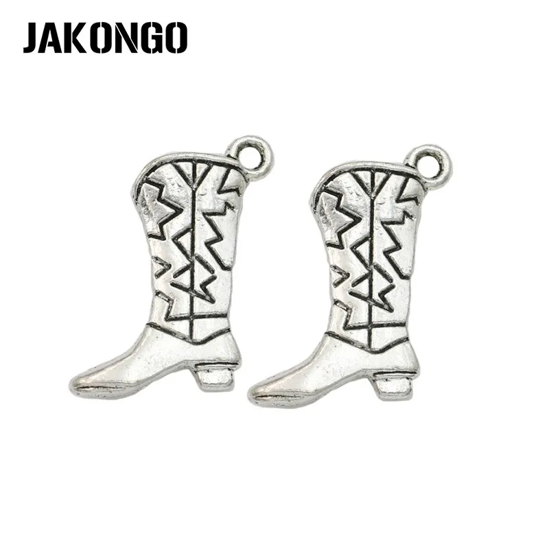 15pcs Vintage Antique Silver Plated boy Boot Charms Pendants for Jewelry... - $60.80
