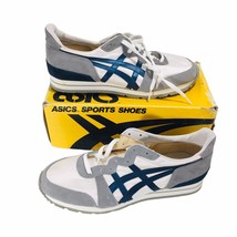 Authenticity Guarantee 
Vintage Asics Shoes Sneakers 1980&#39;s White w/Blue... - £151.02 GBP