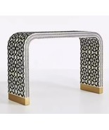 New Handmade Bone Inlay U Console Table, Waterfall Bone Inlay, Bone Inla... - $14,893.90 MXN