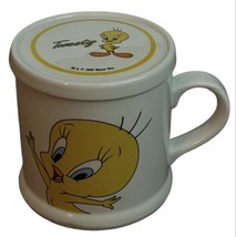 Vintage 2000 Tweety Bird Coffee Tea Mug Cup With Lid Looney Tunes Character HTF - £18.55 GBP