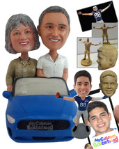 Personalized Bobblehead Happy couple driving a beautiful carwearing nice... - $239.00
