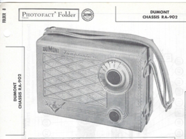 1957 Dumont RA-902 Transistor Am Radio Photofact Manual Portable Receiver RA902 - £8.55 GBP