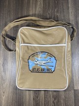 Vintage Atlas Airlines Tan Messenger Bag Tote - £17.33 GBP