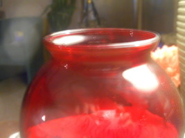 Anchor Hocking Mermaid Image Ruby Red Flower Bud Round Vase W Smooth Rim 4" - $7.59