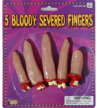 5 Bloody Severed Fingers Set Gore Halloween Party Props - £9.83 GBP