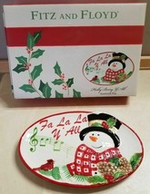 Fitz &amp; Floyd Fa La La Y&#39;All Christmas Cookie Appetizer Snack Canape Dish Plate - £28.48 GBP