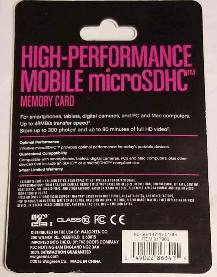 Infinitive High Performance Mobile micro SDHC Memory Card, 16GB (LOC TUB L-47) Item image 2
