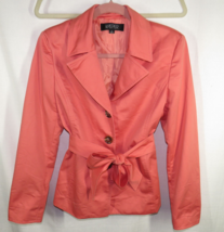 Women&#39;s Size 6, Vintage Kasper Salmon Button Front Belted Jacket - £27.51 GBP