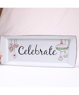 Food Network CELEBRATE Bread And Cheese Serving Tray Christmas White Bla... - $8.75