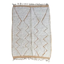 Beni Ourain Moroccan rug with geometric design made from natural wool 8.66 x 6.5 - £559.93 GBP