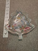 Mikasa Christmas Candy Nut Plate Dish Tree Holly Bell &amp; Ribbon Holiday 7... - $7.69