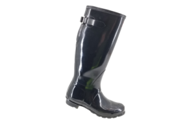 Hunter Original Tall Gloss Rain Boot for Women  Black Expandable Back Size US 7 - £34.62 GBP