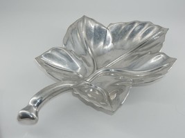 Bruce Fox Signed Leaf Design Wilton Candy Nut Dish Tray Pewter 15&quot; - £11.85 GBP