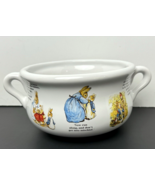 Peter Rabbit Beatrix Potter Ceramic Soup Bowl 2-Handled 1999 Teleflora Gift - $12.86