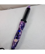 Calista Tools BRU1114D Heated Round Brush Hair Curler Purple floral flowers - $64.00 CAD