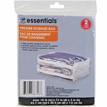 2 SWEATER STORAGE Bags ziPPerEd Clear Plastic 18&quot; x 12&quot; x 3&quot; Shirt Linen... - $403.18 MXN