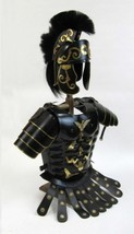NauticalMart Roman Black Muscle Armor Cuirass Set With Shoulders &amp;Helmet W/Plume - £288.87 GBP
