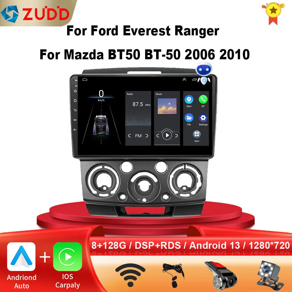 Car Stereo for Ford Everest Ranger For Mazda BT50 BT-50 2006-2011 2 Din Android - £112.86 GBP+