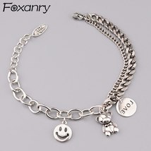  women trendy vintage asymmetric chain bear pendant smiley face party jewelry wholesale thumb200
