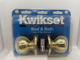 Kwikset Bed &amp; Bath Door Knob 300T 3 CP w/ turn button locking Made In USA - £11.59 GBP