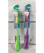 Vintage Lot Of 2 Aquafresh Flexosaurus Dinosaurs Kids Toothbrush Green P... - $12.86