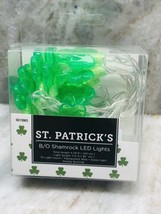 St. Patrick’s Shamrock Battery Operated LED Light Strings 10 Lights 4.5 Ft - £6.89 GBP