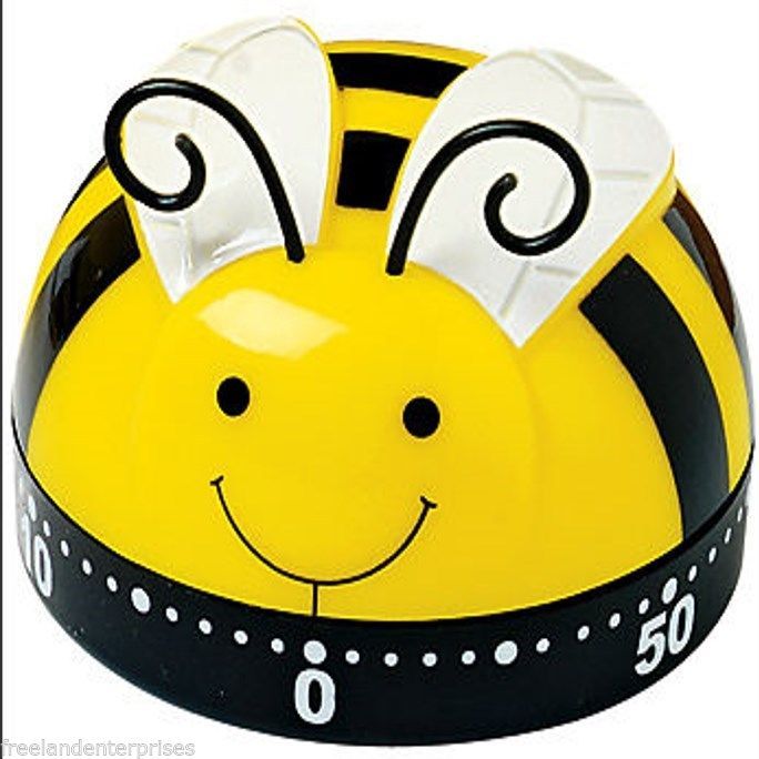 Primary image for Kitchen Timer Spring Bumble Bee Design 60 Minute Timer (Yellow-Black-White-Qnt 1