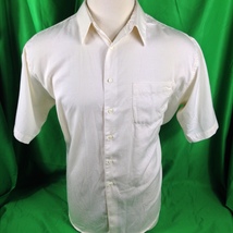 Croft &amp; Barrow Men&#39;s Ivory Twill Dress Shirt Actual Size 17&quot; Short Sleeve - £11.87 GBP