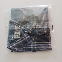 Saddlebrook Button-Down Collar Men's Blue & White Plaid Shirt Short Sleeve Sz M image 15