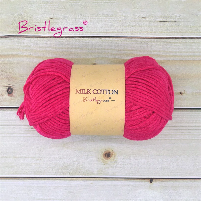 BRISTLEGRASS Acrylic Crochet Wool Yarn 50g Pom-poms Milk Cotton -Virtual... - €2,57 EUR