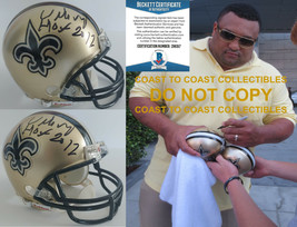 Willie Roaf HOF signed New Orleans Saints mini football helmet COA proof Beckett - £108.24 GBP