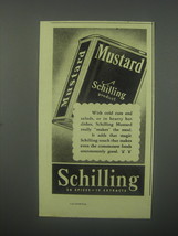 1938 Schilling Mustard Ad - With cold cuts and salads - $18.49