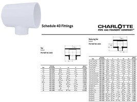 Reducing Tee 4&quot; Slip T X 4&quot; D Slip Schd-40 PVC - Charlotte Pipe PVC 0240... - $12.86