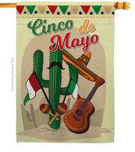 Fiesta Cinco De Mayo House Flag 28 X40 Double-Sided Banner - $36.97